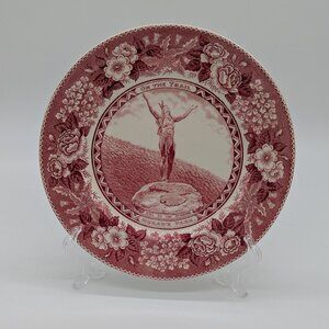 Vintage Mohawk Park Indian Transferware Plate Massachusetts Jonroth Crazing